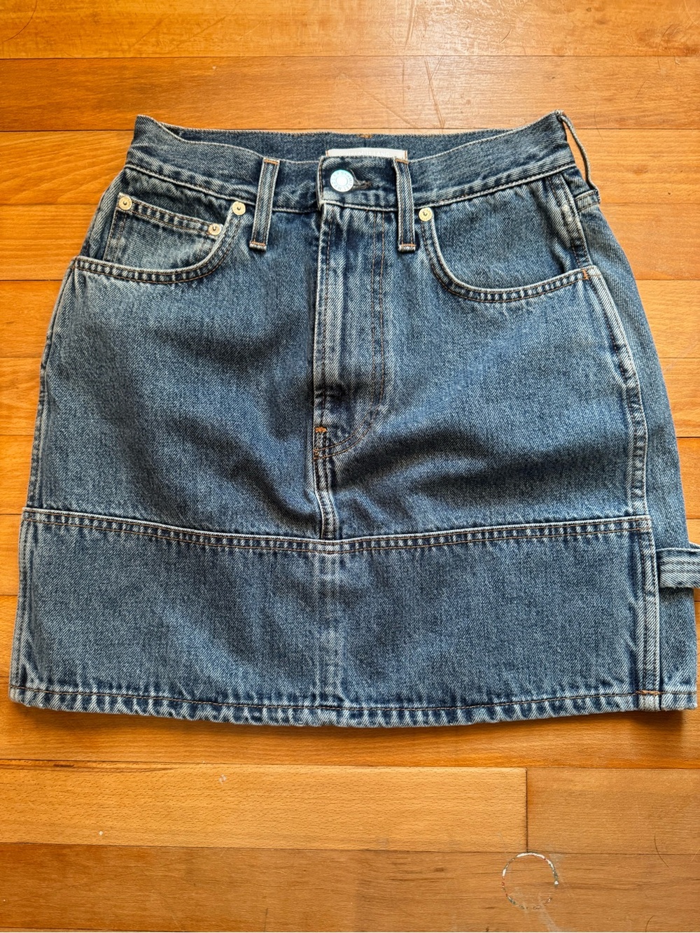 Helmut Lang Dark Blue Denim Mini Skirt